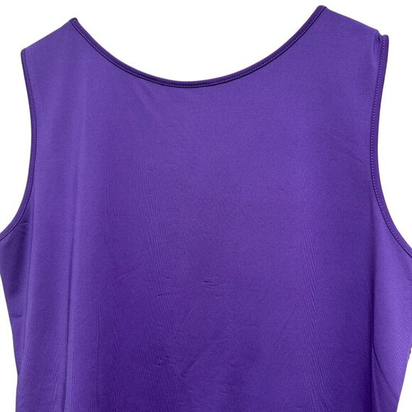 JOAN RIVERS Sequin Top Medium Purple Evening Womens Sleeveless Tank Stretch - Picture 6 of 9